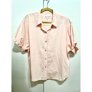 Aritzia Denim Forum The Jane shirt blush pink Large L BNWOT